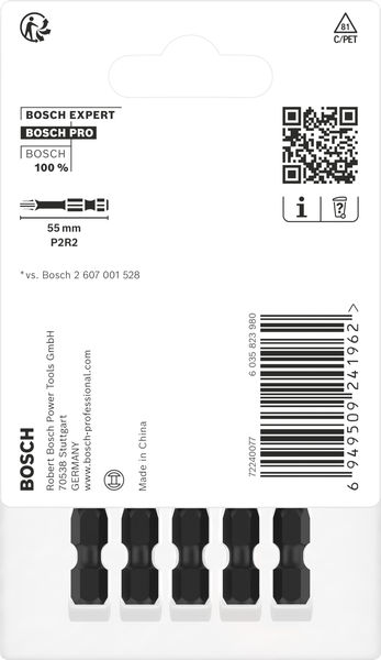 BOSCH PRO P2R2 Impact Bit, 55 mm, 5-tlg.