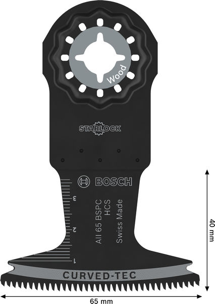 BOSCH AII 65 BSPC Holz Tauchsägeblatt, Starlock, 65 x 40 mm