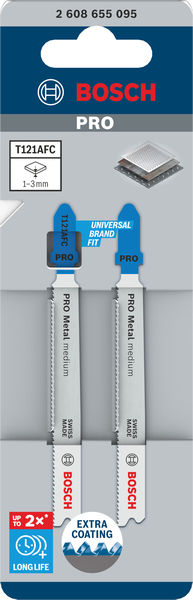 BOSCH PRO Metal medium T121AFC Stichsägeblatt, 92 mm, 2-tlg.