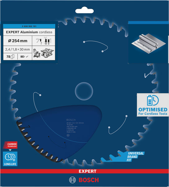 BOSCH EXPERT Aluminium Kreissägeblatt, 254x30 mm, Z78 BOSCH EXPERT Aluminium Kreissägeblatt, 254x30 mm, Z78