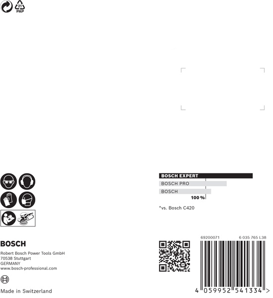 BOSCH EXPERT C470 Schleifscheibe, 115mm, K60, 8 Löcher, 5-tlg.