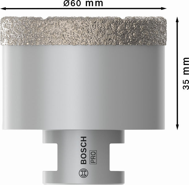 BOSCH PRO Ceramic Trockenbohrkrone, 60 x 35 x 14 mm