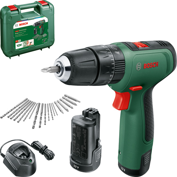 BOSCH Akku-Bohrschrauber EasyImpact 1200, 2 x Akku PBA 12V 1.5Ah, Bohrer-Set, Tragekf. BOSCH Akku-Bohrschrauber EasyImpact 1200, 2 x Akku PBA 12V 1.5Ah, Bohrer-Set, Tragekf.