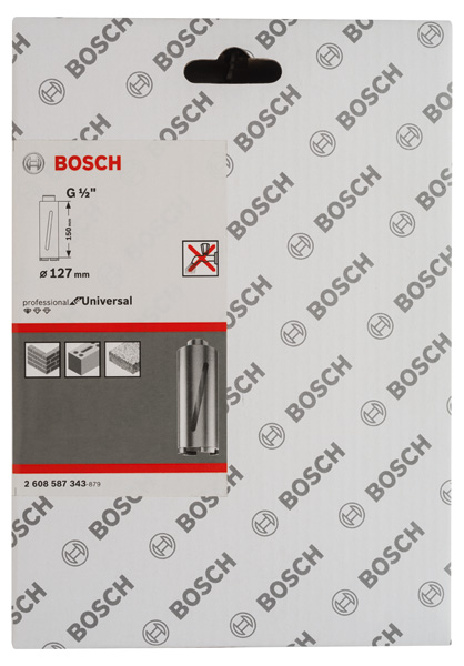BOSCH Diamanttrockenbohrkrone G 1/2-Zoll, Standard for Universal, 127mm, 150mm, 6, 7mm