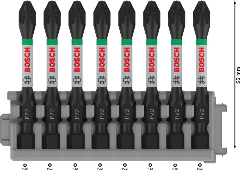 BOSCH PRO Pozidriv Impact Bit, PZ2, 55 mm, 8-tlg.