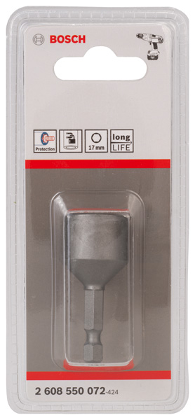BOSCH Steckschlüssel, 50 x 17 mm, M 10, mit Magnet BOSCH Steckschlüssel, 50 x 17 mm, M 10, mit Magnet