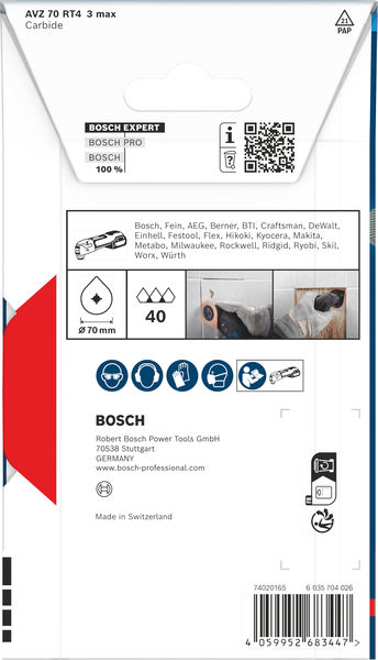 BOSCH EXPERT AVZ 70 RT4 3 max Fugenentfernungsplatte, Ø 70 mm