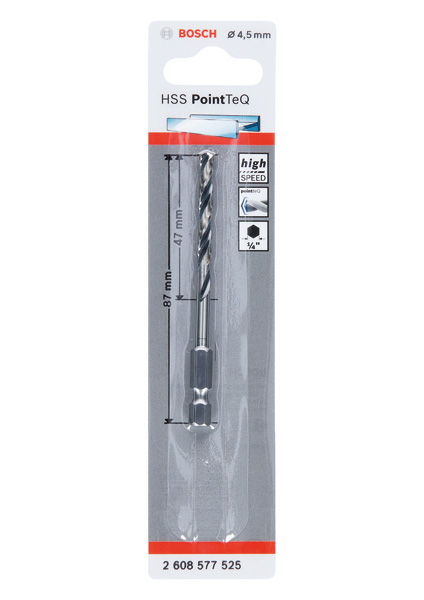 BOSCH HSS PointTeQ Sechskantbohrer 4,5 mm