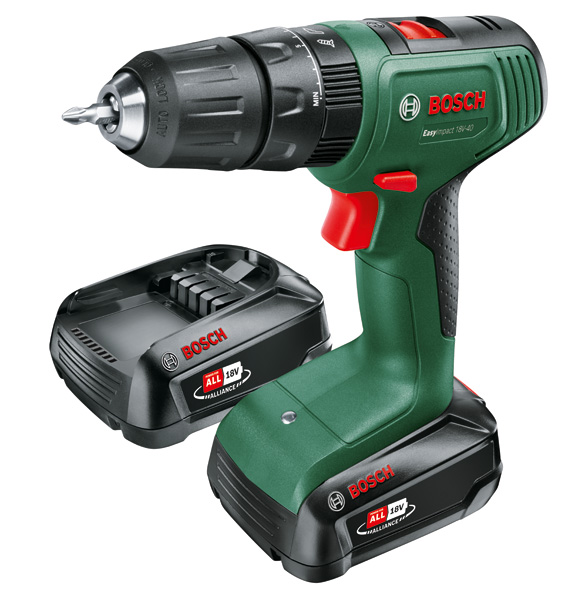 BOSCH Akku-Bohrschrauber EasyImpact 18V-40, 2 x Akku PBA 18V 1.5Ah