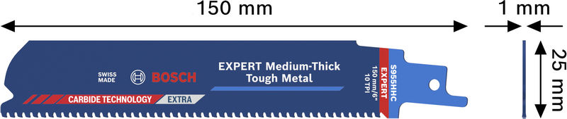 BOSCH EXPERT Medium-Thick Tough Metal S955HHC Säbelsägeblatt, 10-tlg. BOSCH EXPERT Medium-Thick Tough Metal S955HHC Säbelsägeblatt, 10-tlg.