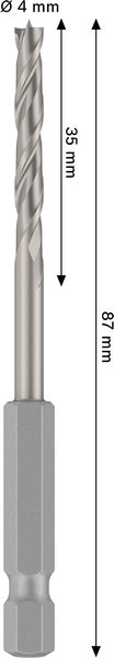 BOSCH PRO Wood HSS-Holzspiralbohrer, 4x35x87 mm BOSCH PRO Wood HSS-Holzspiralbohrer, 4x35x87 mm