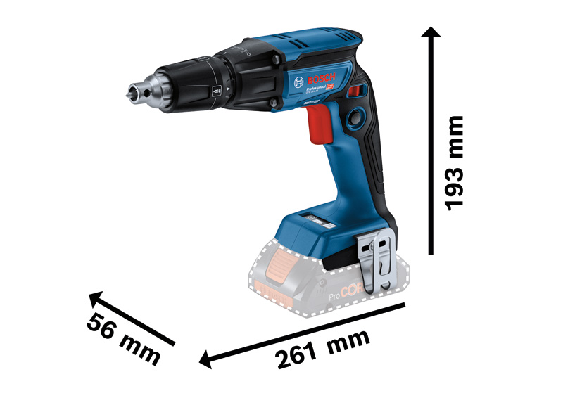 BOSCH Akku-Trockenbauschrauber GTB 18V-45, 2 x Akku ProCORE18V 4.0Ah, Ladg. u. L-BOXX BOSCH Akku-Trockenbauschrauber GTB 18V-45, 2 x Akku ProCORE18V 4.0Ah, Ladg. u. L-BOXX