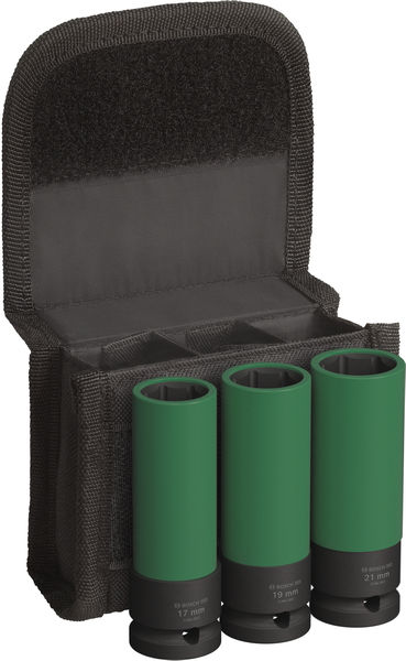 BOSCH PRO Impact Steckschlüssel-Set mit PET-Abdeckungen, 1/2", extra tief, 3-tlg