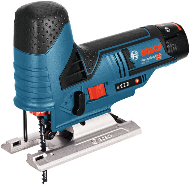 BOSCH Professional 12V System Akku-Stichsäge GST 12V-70 + 2× GBA 12 3.0Ah, GAL 12V-40 in L-BOXX