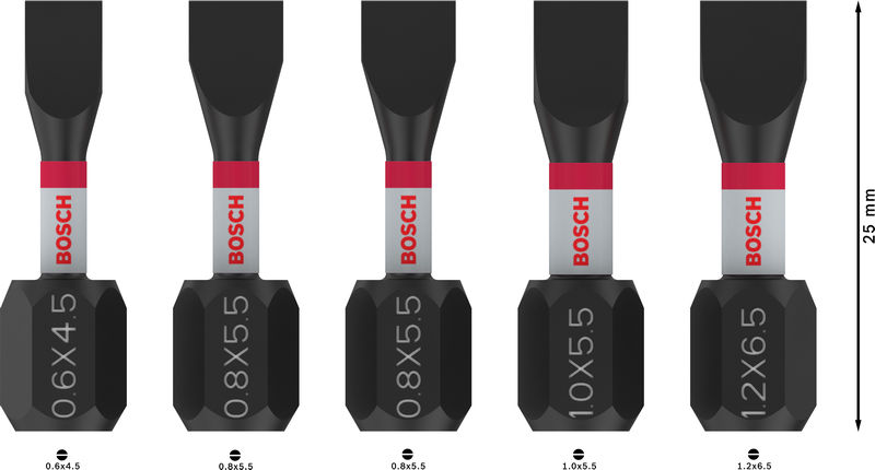 BOSCH PRO SL Impact Bit Set, 25 mm, 5-tlg