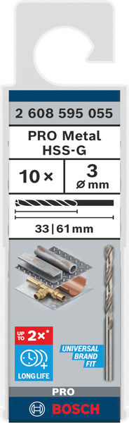 BOSCH Metallbohrer HSS-G, DIN 338