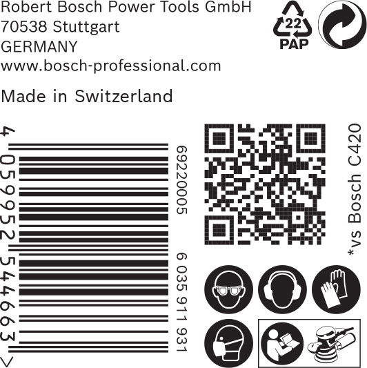 BOSCH EXPERT C470 Schleifscheibe, 125mm, K120, Multilochung, 50-tlg.
