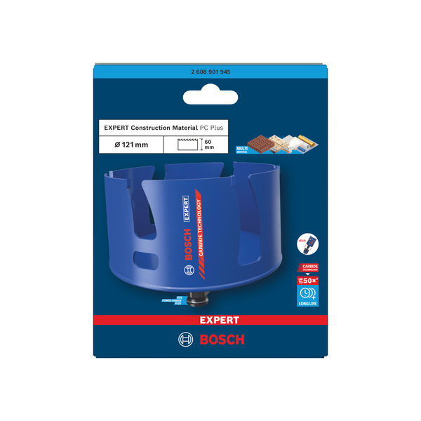 BOSCH EXPERT Construction Material Power Change Plus Lochsäge, 121 x 60 mm BOSCH EXPERT Construction Material Power Change Plus Lochsäge, 121 x 60 mm