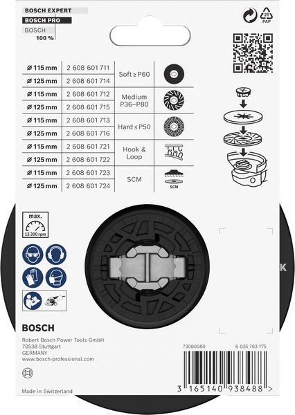 BOSCH PRO Stützteller Medium, 115 mm, X-Lock BOSCH PRO Stützteller Medium, 115 mm, X-Lock