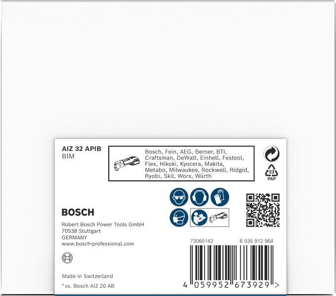 BOSCH PRO AIZ 32 APIB Blatt für Multifunktionswerkzeuge, 32 x 50 mm, 50-tlg.