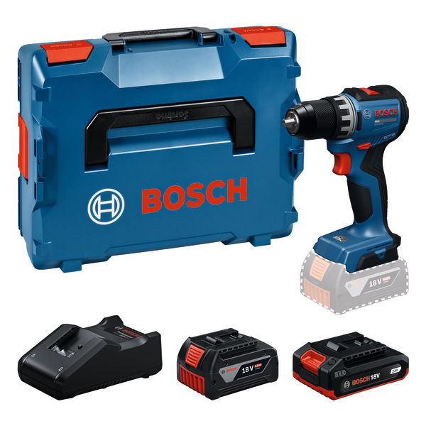 BOSCH Akku-Bohrschrauber GSR18V-52, 1 x GBA 18V 4.0Ah, 1 x GBA 18V 2.0Ah in L-BOXX