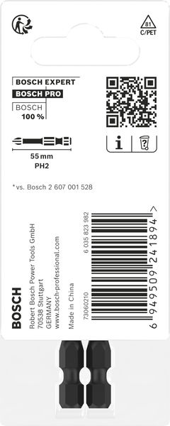 BOSCH PRO Phillips Impact Bit, PH2, 55 mm, 2-tlg.
