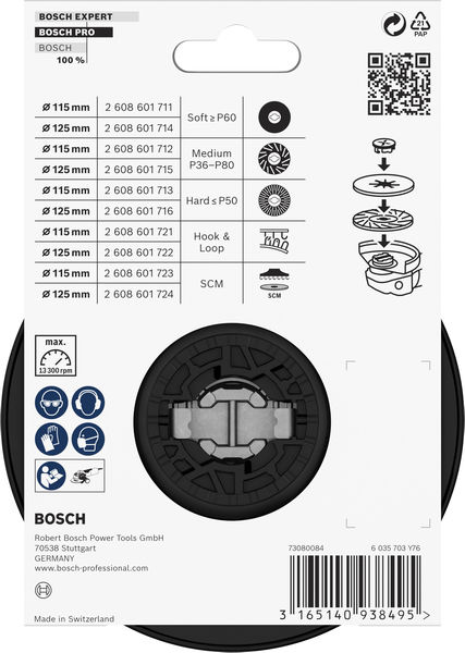 BOSCH PRO Stützteller Hart, 115 mm, X-Lock