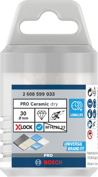 BOSCH PRO Ceramic dry Trockenbohrkrone, 30 x 35 mm, X-Lock BOSCH PRO Ceramic dry Trockenbohrkrone, 30 x 35 mm, X-Lock