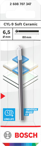 BOSCH CYL-9 Soft Ceramic Bohrer, 6,5 x 80 mm