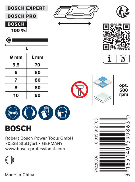 BOSCH CYL-9 Ceramic dry Fliesenbohrer-Set, 5,5/6/7/8/10 mm, 5-tlg BOSCH CYL-9 Ceramic dry Fliesenbohrer-Set, 5,5/6/7/8/10 mm, 5-tlg