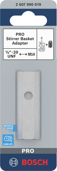 BOSCH PRO Rührkorb Adapter, M14- auf 1/2"-20-UNF-Innengewinde BOSCH PRO Rührkorb Adapter, M14- auf 1/2"-20-UNF-Innengewinde