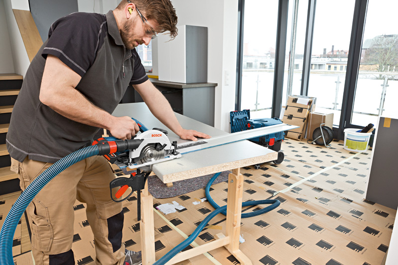 BOSCH Akku-Kreissäge GKS 18V-57 G, mit 2x 4,0 Ah Li-Ion Akku, in L-BOXX