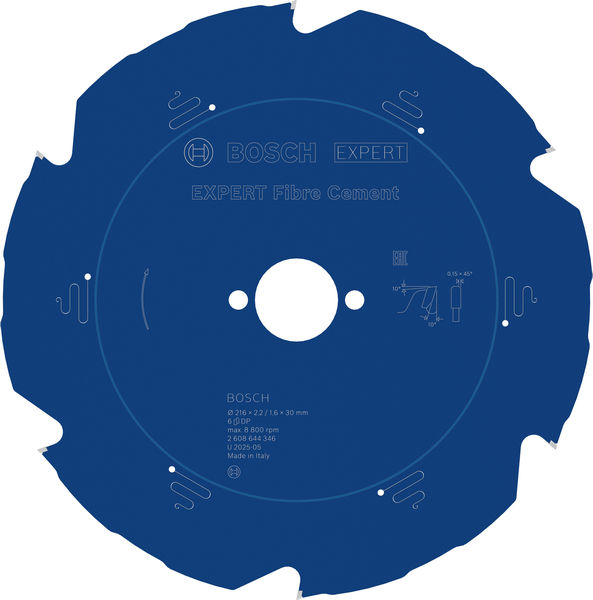 BOSCH EXPERT Fibre Cement Kreissägeblatt, 216x2,2/1,6x30 mm, Z6