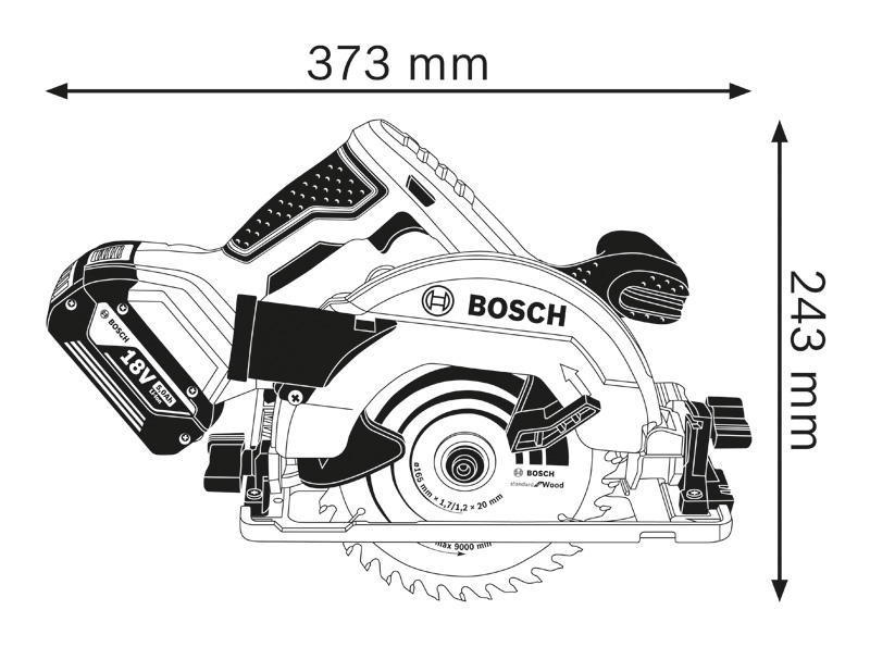 BOSCH Akku-Kreissäge GKS 18V-57 G, L-BOXX