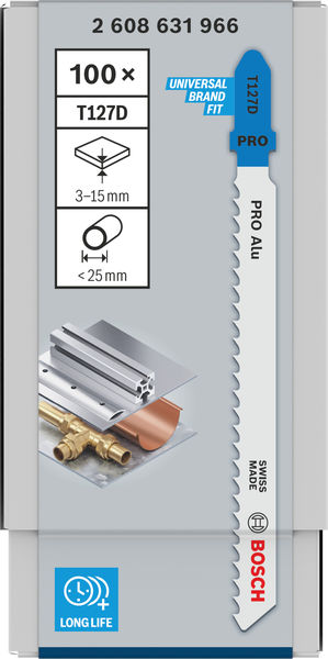 BOSCH PRO Alu T127D Stichsägeblatt, 100 mm, 100-tlg.