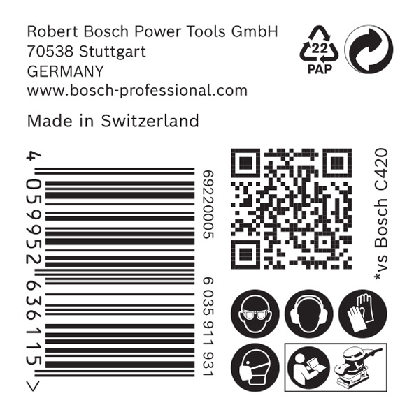 BOSCH EXPERT C470 Schleifblatt, 80x133mm, K60, 8 Löcher, 50-tlg.
