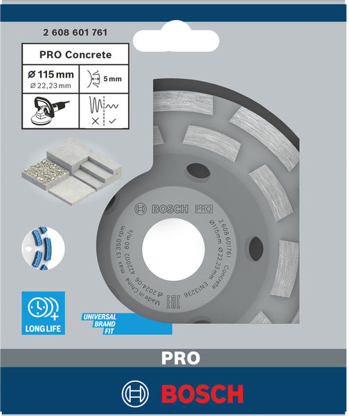 BOSCH PRO Concrete Topfscheibe, 50 x 115 mm, 22,23 mm
