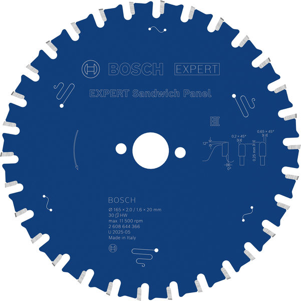 BOSCH EXPERT Sandwich Panel Kreissägeblatt, 165x2/1,6x20 mm, Z30 BOSCH EXPERT Sandwich Panel Kreissägeblatt, 165x2/1,6x20 mm, Z30