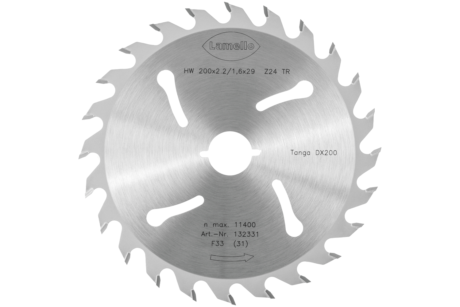 LAMELLO Tanga DX200 Sägeblatt, HW, Ø200x2.4xØ29 mm, Z24, mit Schnellspann-Aufnahme