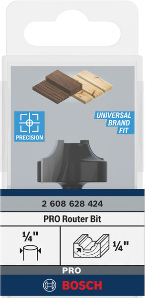 BOSCH PRO Abrundfräser, L 1/4", Schaft 1/4"