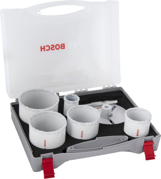 BOSCH Brick and Soft Tile Lochsägen-Set mit Aufsteckhalter, 33; 53; 67; 73; 83 x 60 mm