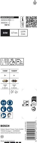 BOSCH EXPERT Hardwood 2-side clean Stichsägeblatt-Set, 3-tlg., (2xT308BF, 1xT308BFP) BOSCH EXPERT Hardwood 2-side clean Stichsägeblatt-Set, 3-tlg., (2xT308BF, 1xT308BFP)