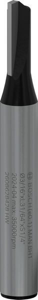 BOSCH PRO Nutfräser, einschneidig, Ø 3/16" x L 31/64", Schaft 1/4"