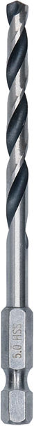 BOSCH Metal HSS Spiralbohrer, 5 x 52 x 91 mm, HEX 1/4“ Schaft