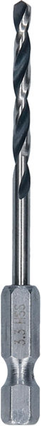 BOSCH Metal HSS Spiralbohrer, 3,3 x 36 x 75 mm, HEX 1/4“ Schaft