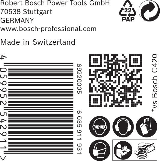 BOSCH EXPERT C470 Schleifblatt, 125mm, K80, keine Löcher, 50-tlg.