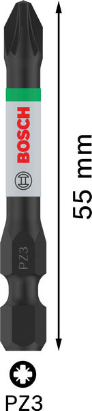 BOSCH PRO Pozidriv Impact Bit, PZ3, 55 mm, 2-tlg.