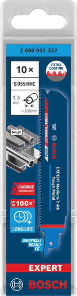 BOSCH EXPERT Medium-Thick Tough Metal S955HHC Säbelsägeblatt, 10-tlg. BOSCH EXPERT Medium-Thick Tough Metal S955HHC Säbelsägeblatt, 10-tlg.
