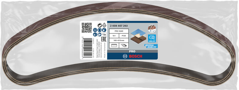 BOSCH PRO X440 Schleifband, 100 x 610 mm, 120, 10-tlg.