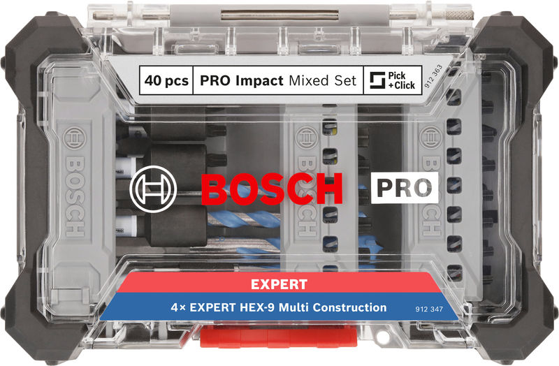 BOSCH PRO Impact Schrauberbits und Multi Construction Bohrer Set, 40-tlg.